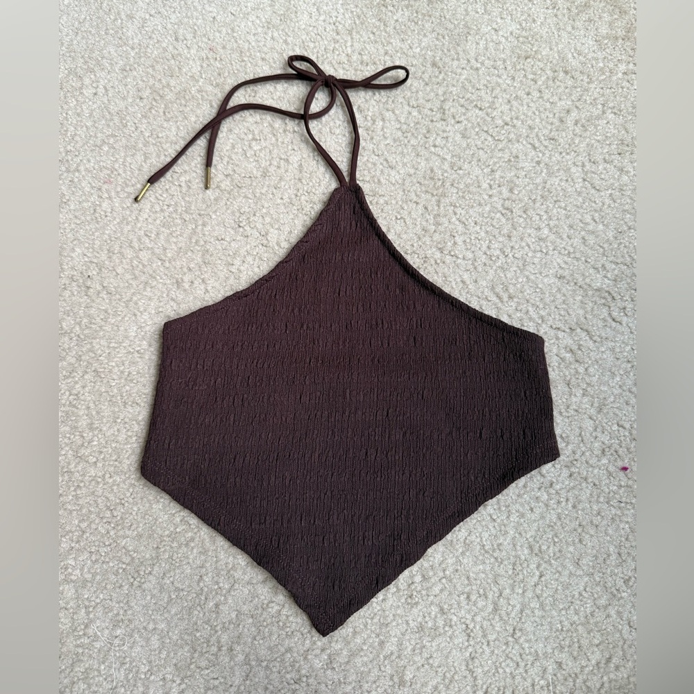 Fashion Nova Rich Brown Textured Top